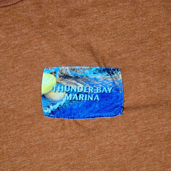 Ripped Rags Thunder Bay Marina T-Shirt XL Orange Graphic Tee Nautical Streetwear - Picture 3 of 13